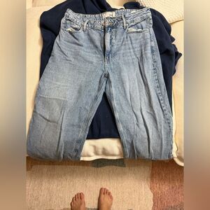 Dynamite Straight Leg Light Blue Heidi High Waist Denim Pants US 31